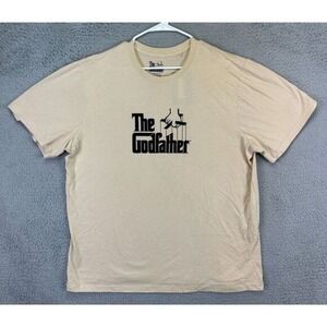 The God Father T-Shirt Adult 3XL Beige Graphic Print Short Sleeve Tee Mens NEW